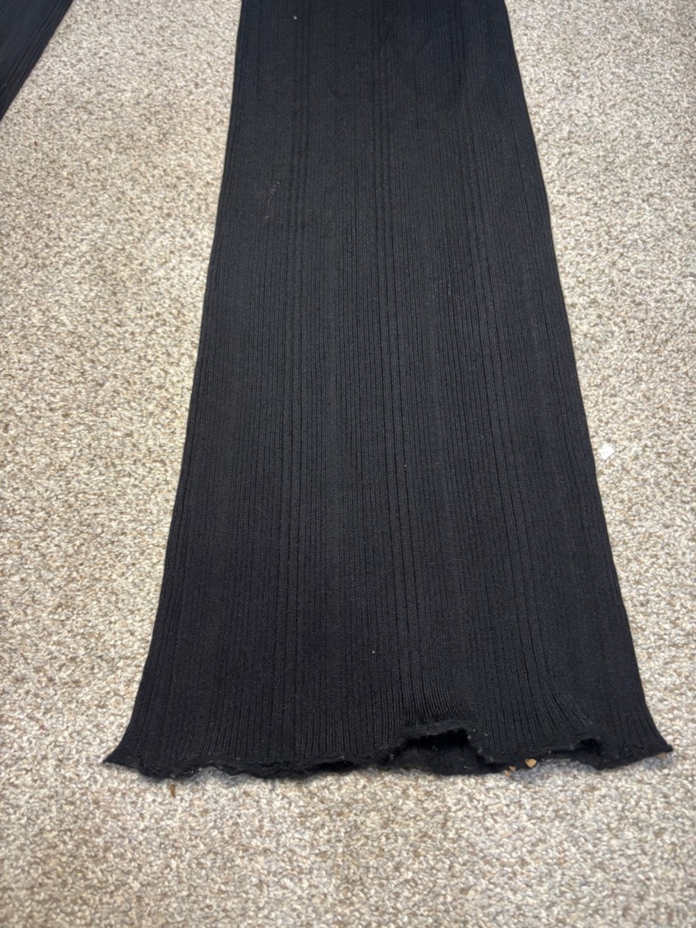 Everlane The Rib Knit Pant Lounge Flare Scalloped Hem Black S - Picture 13 of 13